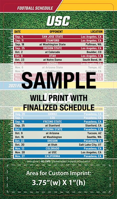 ReaMark Products: USC & UCLA Full Magnet Football Schedule